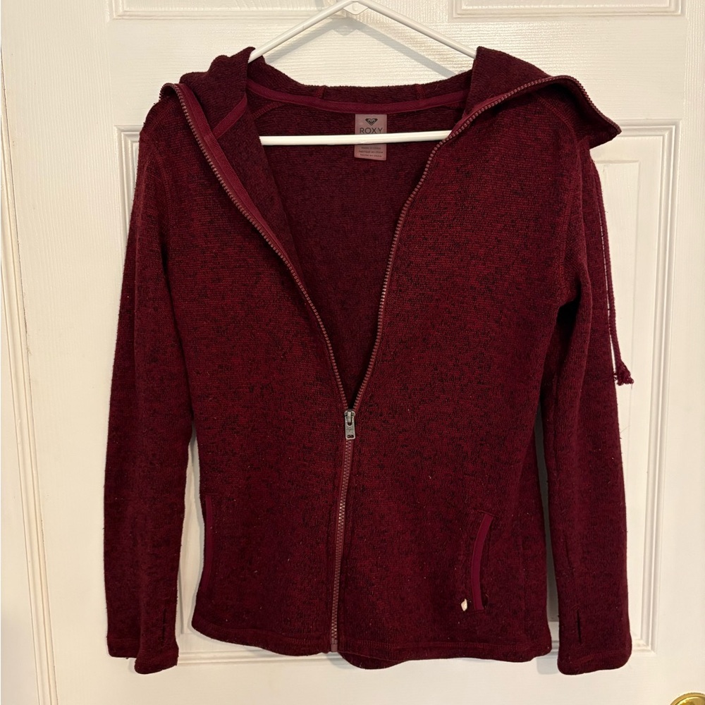 Roxy Maroon Zip-Up Hoodie